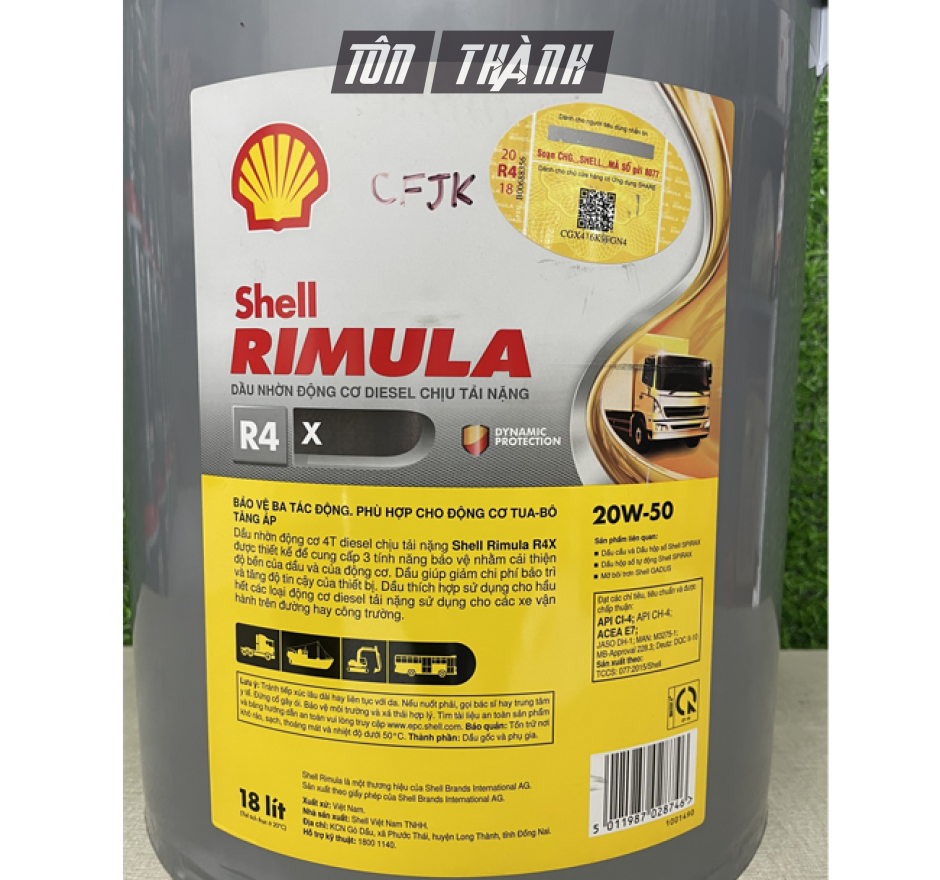 DẦU ĐỘNG CƠ SHELL RIMULA R4 X 20W50 (18 LÍT)