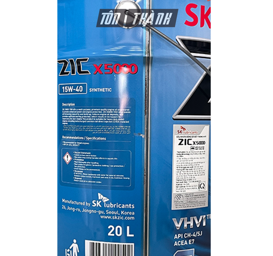 DẦU NHỚT XE TẢI NẶNG SK ZIC X5000 15W40 (20 Lít)