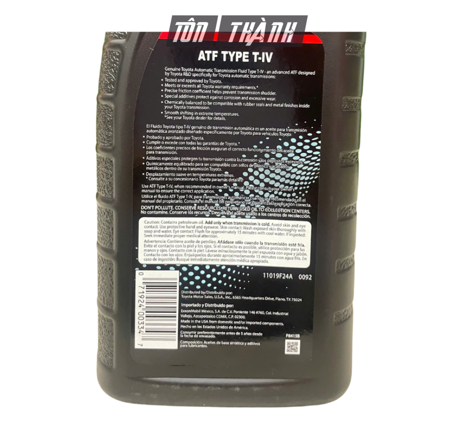 DẦU HỘP SỐ TỰ ĐỘNG TOYOTA ATF TYPE T-IV (946ML)