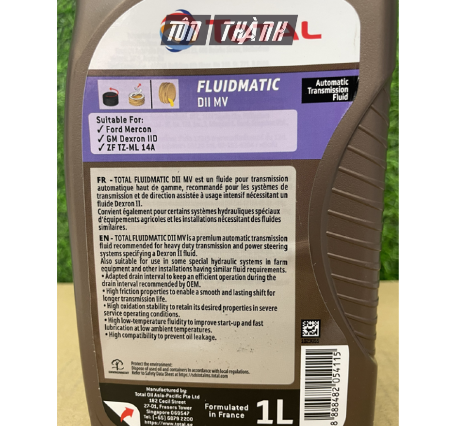 DẦU HỘP SỐ TỰ ĐỘNG, TRỢ LỰC LÁI TOTAL FLUIDMATIC DII-MV (1 LÍT)