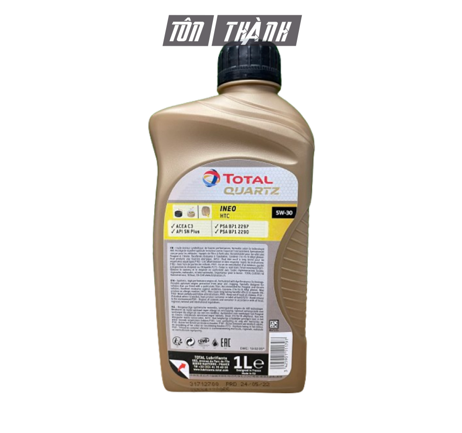 DẦU NHỚT TOTAL QUARTZ INEO MC3 5W30 DÙNG CHO MÁY XĂNG VÀ MÁY DẦU (1 LÍT)