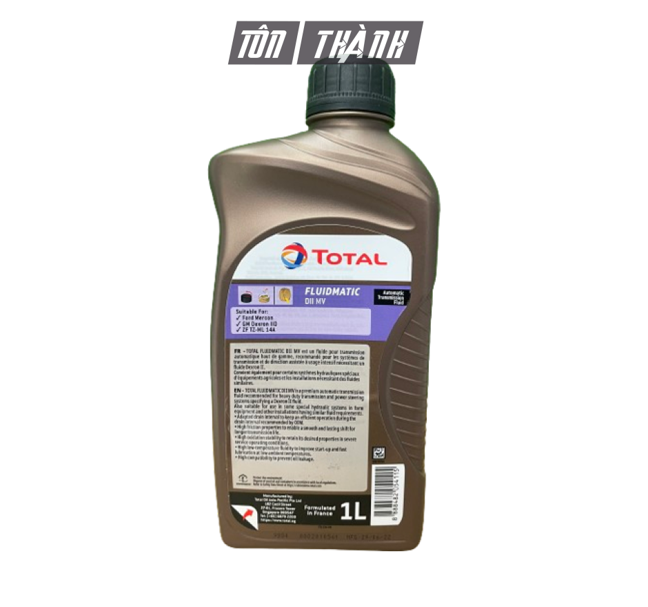 DẦU HỘP SỐ TỰ ĐỘNG, TRỢ LỰC LÁI TOTAL FLUIDMATIC DII-MV (1 LÍT)