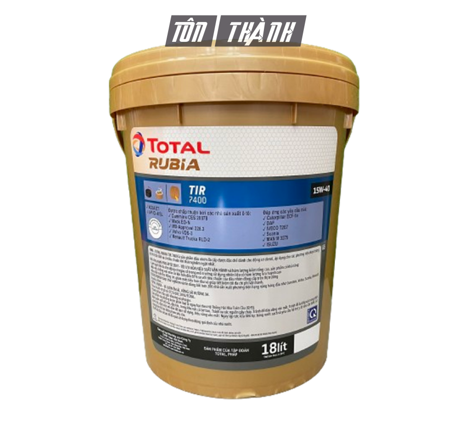 DẦU ĐỘNG CƠ TOTAL RUBIA TIR 7400 15W-40 (18 LÍT)
