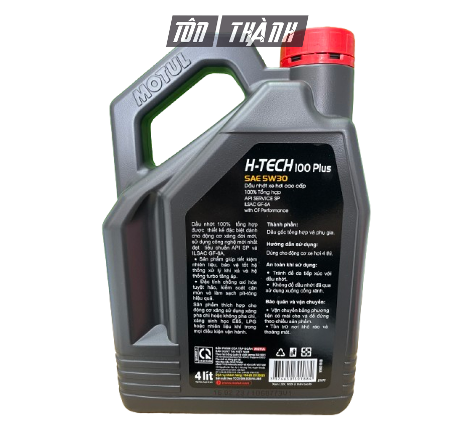 DẦU NHỚT TỔNG HỢP TOÀN PHẦN Ô TÔ MOTUL H-TECH 100 PLUS 5W30 SP (4 LÍT)