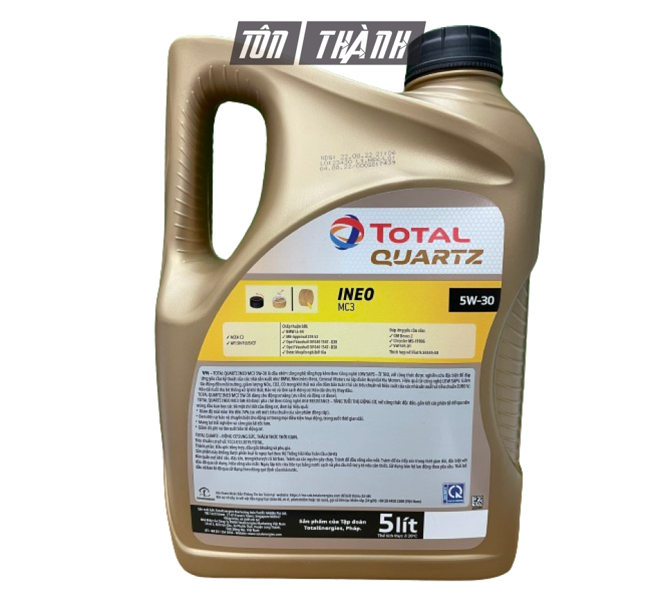 DẦU NHỚT TOTAL QUARTZ INEO MC3 5W30 DÙNG CHO MÁY XĂNG VÀ MÁY DẦU (5 LÍT)