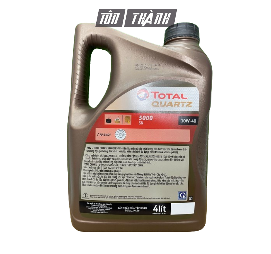 DẦU NHỚT ĐỘNG CƠ TOTAL QUARTZ 5000 10W40 (4 LÍT)