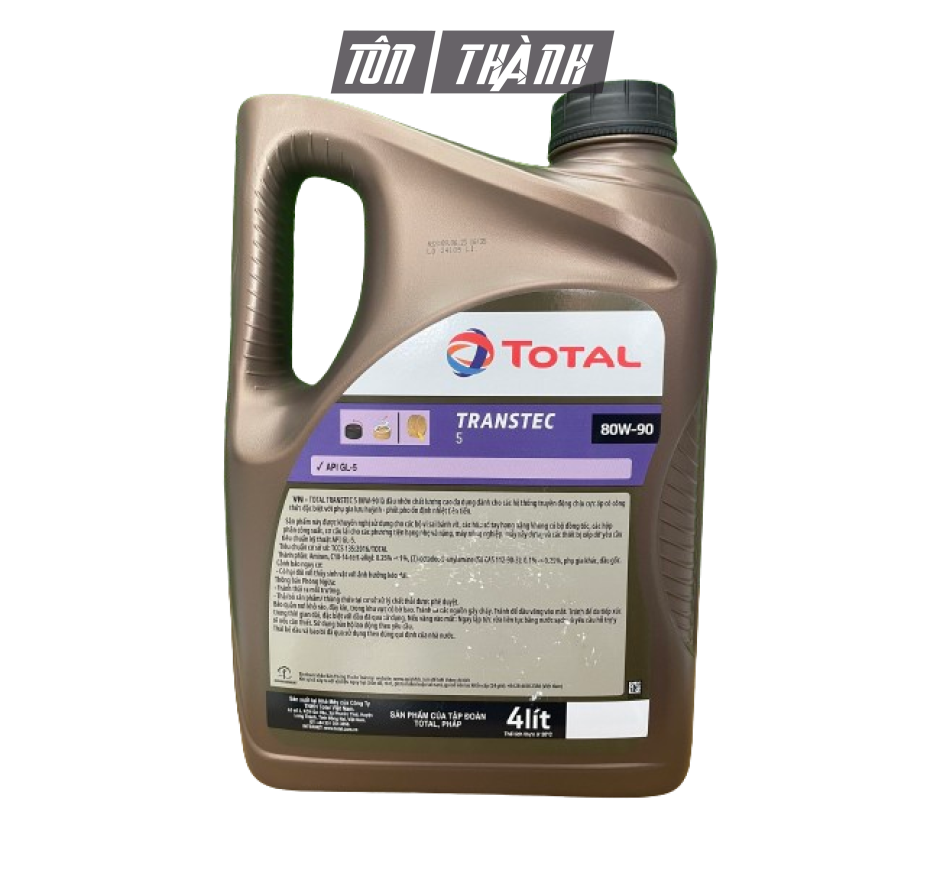 DẦU HỘP SỐ Ô TÔ TOTAL TRANSTEC 5 80W-90 (4 LÍT)