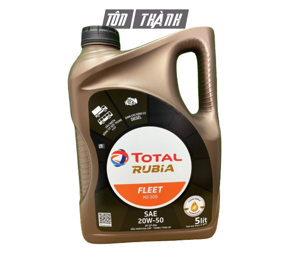 DẦU NHỚT ĐỘNG CƠ DIESEL TOTAL RUBIA FLEET HD300 20W50 API CF-4/SJ  (5 LÍT)