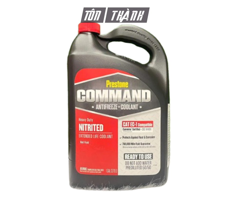 Nước làm mát màu đỏ Prestone Command Coolant 50/50 (3.78 Lít)