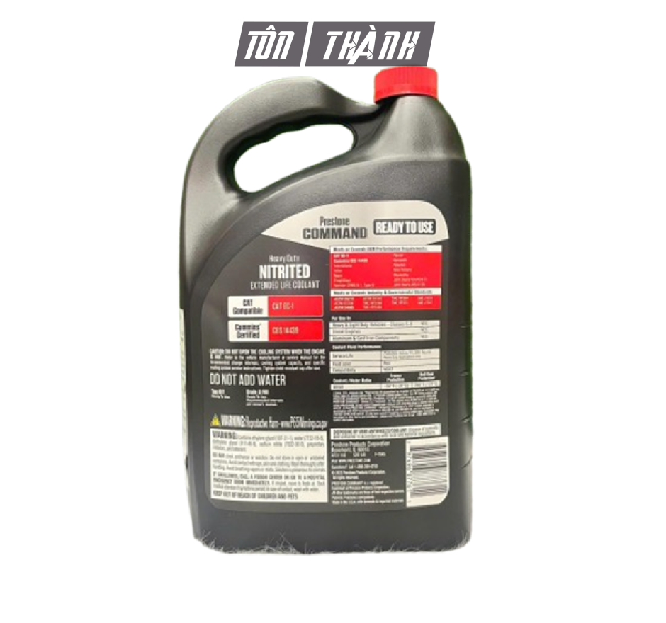 Nước làm mát màu đỏ Prestone Command Coolant 50/50 (3.78 Lít)