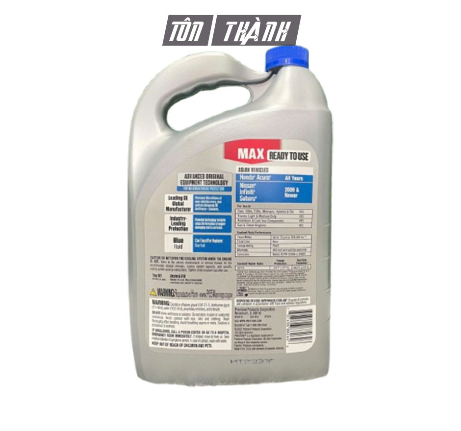 Nước làm mát động cơ Prestone MAX màu xanh dương chuyên dụng cho xe Châu Á (3.78 lít)