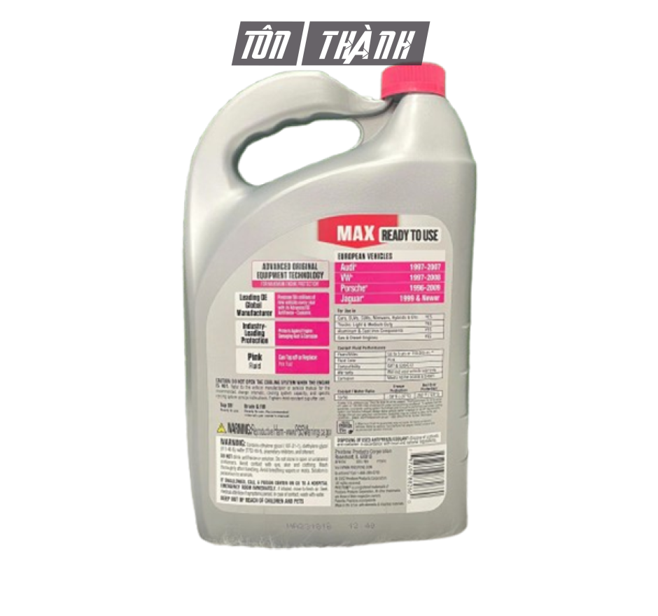 Nước làm mát động cơ Prestone MAX màu hồng chuyên dụng cho xe Châu Âu (3.78 lít)