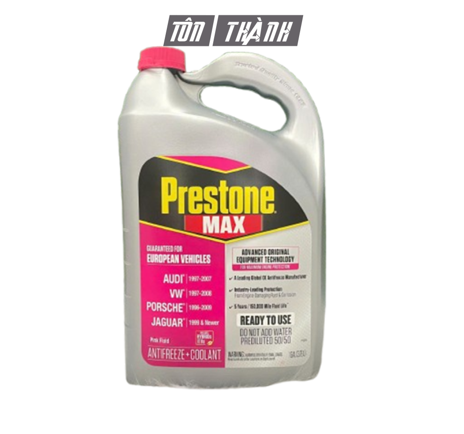 Nước làm mát động cơ Prestone MAX màu hồng chuyên dụng cho xe Châu Âu (3.78 lít)