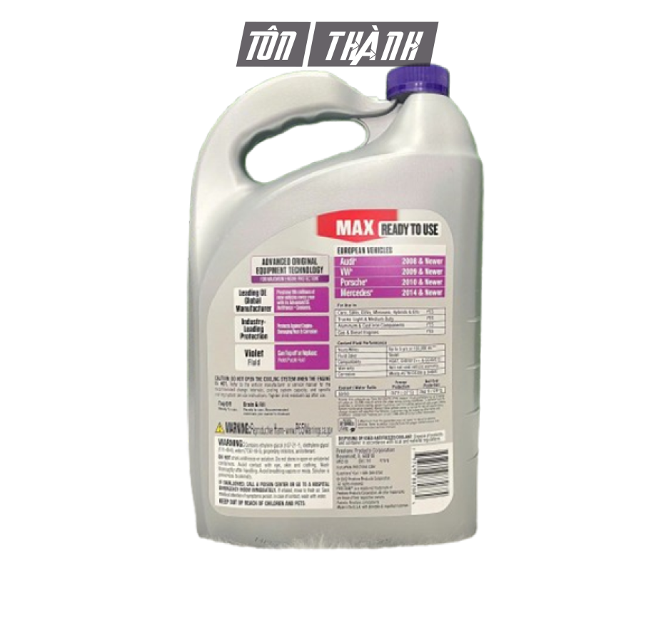 Nước làm mát động cơ Prestone MAX màu tím chuyên dụng cho xe Châu Âu (3.78 lít)
